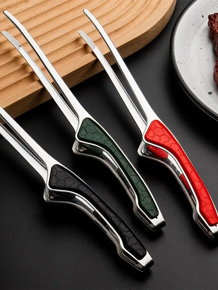 1 Piece Stainless Steel Kitchen Tongs, Serving Tongs for Cooking, Metal Food Tongs with Non-Slip Comfortable Grip, Non-Stick Cooking Tongs