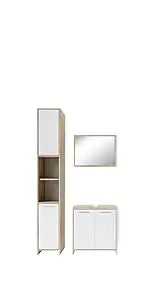 Bad Furniture-Set Oak rustikal Kiko, bestehend aus Badezimmer Mirror, Washbasinunterschrank - Platz for Nursing and Baduten
