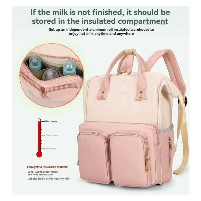 CYGJ-Rucksack Wickeltasche Reise Große Kapazität Damen Modische Mutter-und-Baby-Tasche Rucksack