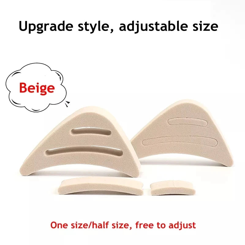 Zehenstopfen, weiche halbe Einlegesohlen, wiederverwendbare Zehenschwamm-Füller-Einsätze für Schuhe, verstellbare, zu große Fußstützen-Pads, Unisex-Schuheinlagen
