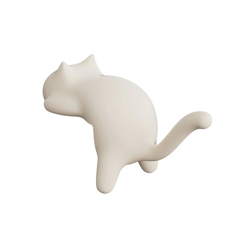 Katzenförmiger, spurloser Haken, beschädigungsfreier Wandhalterungsclip für Tasche/Geldbörse/Federmäppchen auf dem Schreibtisch, Tisch, Arbeitszimmer, Büro