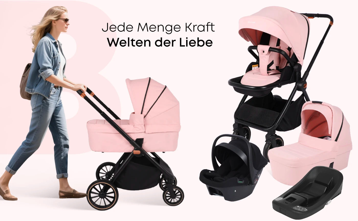 4-in-1-Kinderwagen mit Babyschale und ISOFIX-Basis, multifunktionaler, umkehrbarer Kinderwagen für Neugeborene, Hochsitz-Reisesystem