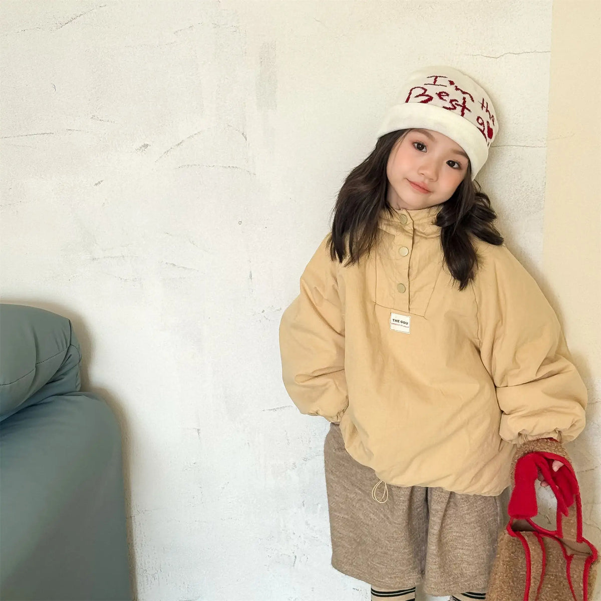 Kindermantel 2026 Winter Neuer Koreanischer Kapuzenmantel mit Wattierung Baby-Mädchen Brotjacke Oberbekleidung