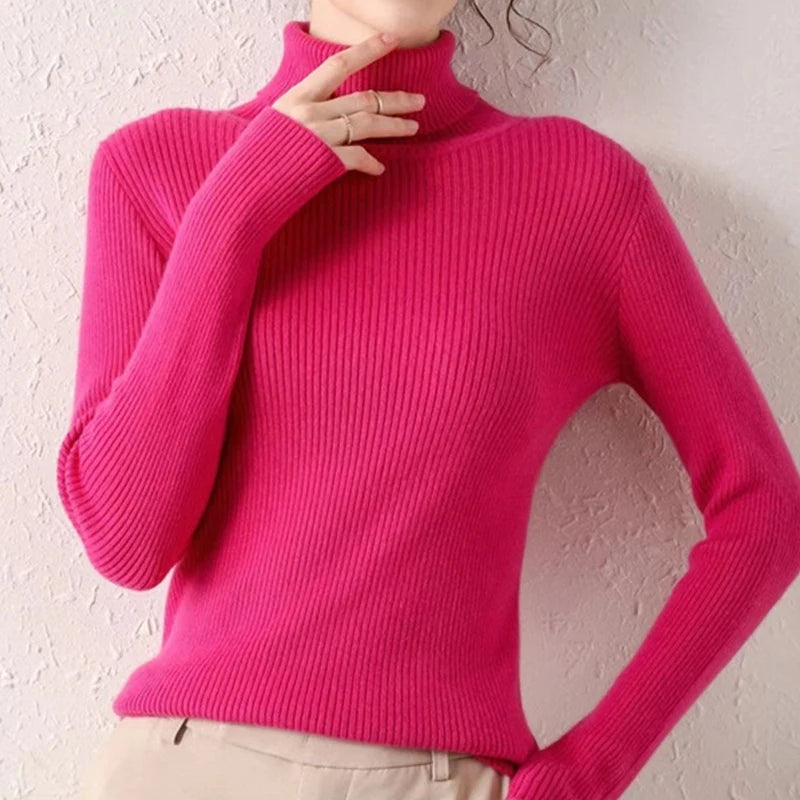 Heliar Damen-Herbstpullover mit Rollkragen, gestrickte, weiche Pullover, Kaschmirpullover, einfache, weiche Pullover für Damen, 2026, Herbst und Winter