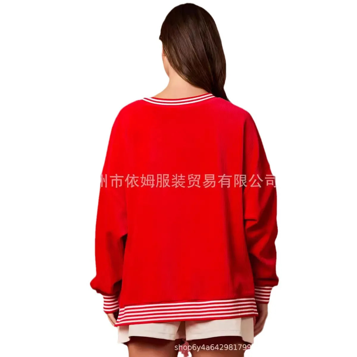 Weihnachten Rundhals Langarm Vielseitig Lose Urlaub Mode Pullover Frauen Herbst Modus 2025, Sweter Damski Herbst Pullover
