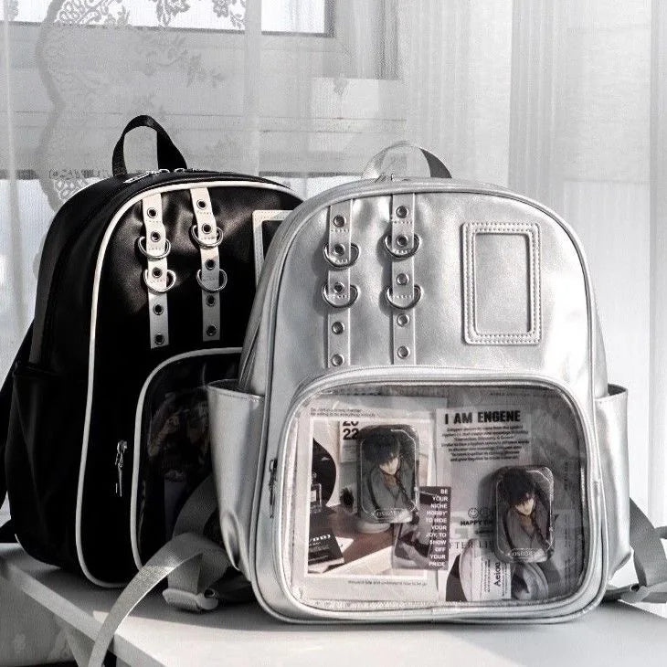 Y2K Nette Mini Rucksack Frauen Kawaii Ita Tasche Süße Mädchen Transparent Rucksack DIY Persönlichkeit Display Rucksack Lolita Schulter Tasche