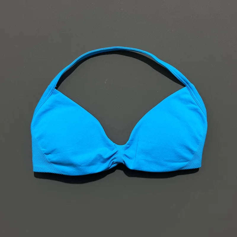 Sport-BH mit Trägern, Yoga-Unterwäsche, Damen-Gymnastik-Top, Lauftraining, rückenfreier BH, hohe Unterstützung, aktive Kleidung, Fitness, Workout, Neckholder
