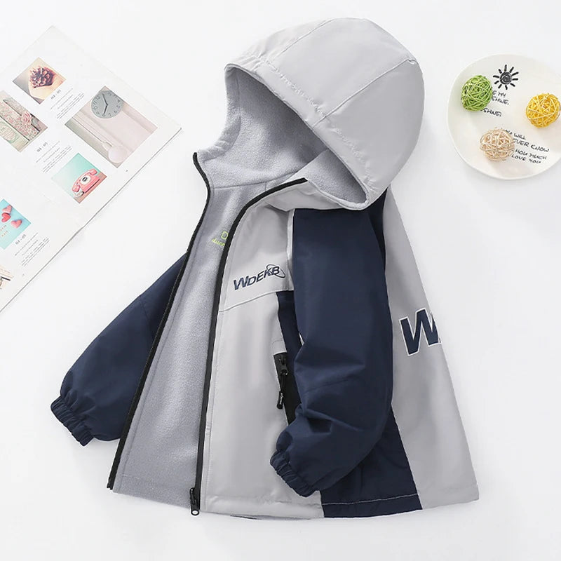 2025 neue Herbst Winter Jungen Fleece Jacke Doppelseitige Tragen Kind Winddicht Oberbekleidung Mantel für 4-14 Jahre Teenager Outdoor Kleidung