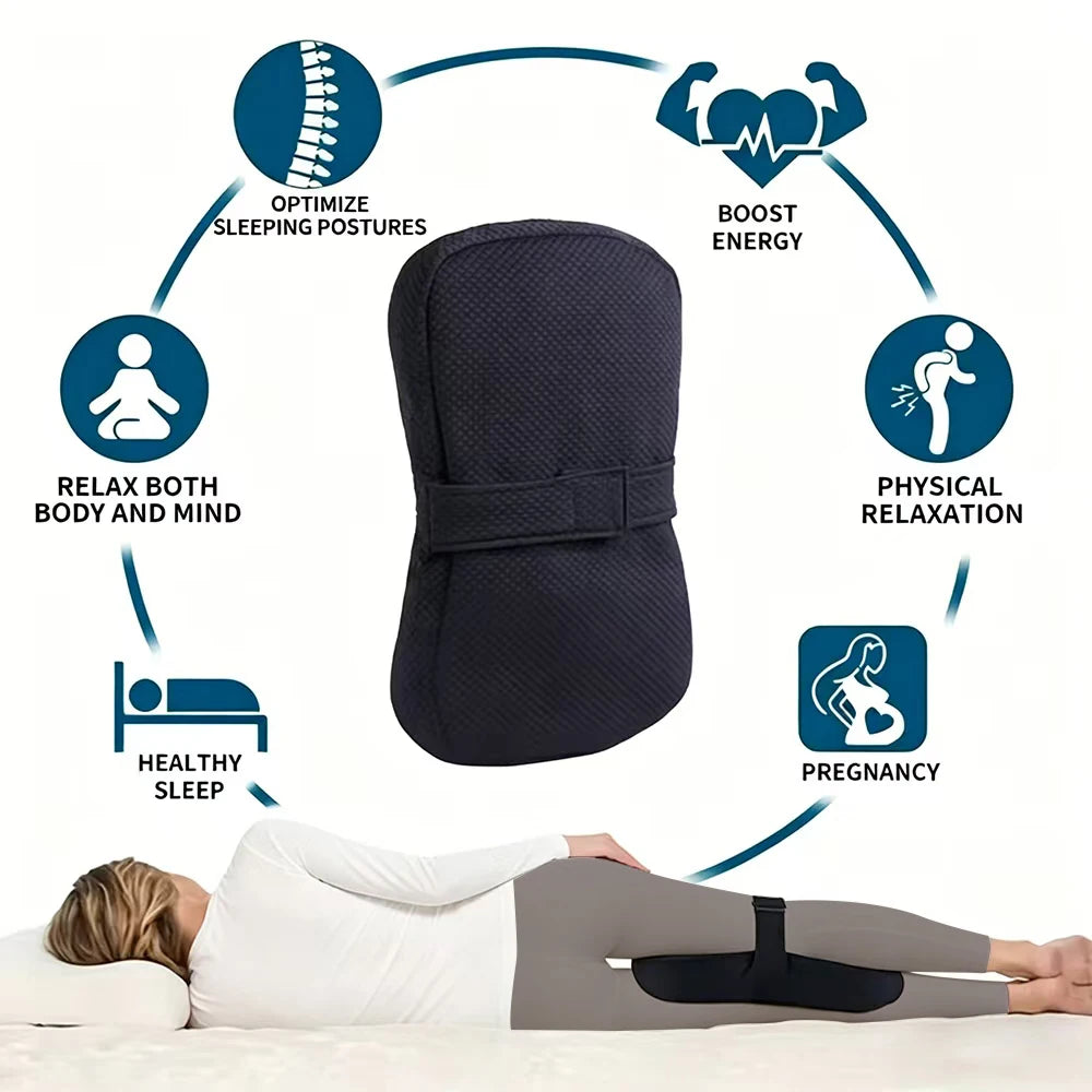 1-Piece Knee Pillow, Ergonomic Side Pillow for Side Sleepers, Back, Legs, Hips, Joints, Pregnancy, Sciatica, Neuralgia, Relief