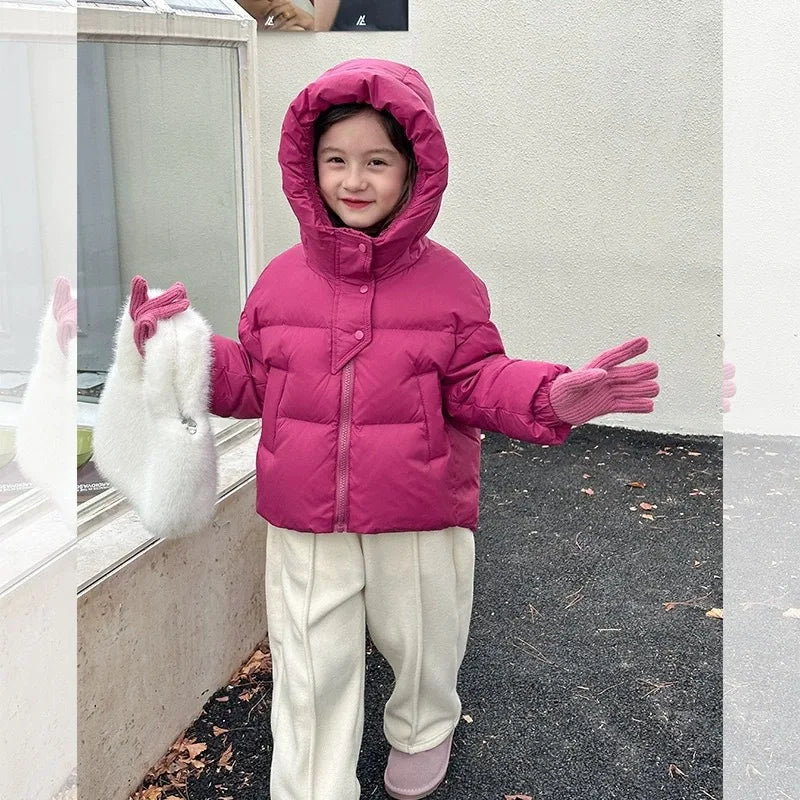 3 4 5 6 8 10 12 Jahre Mädchen Jacke Herbst Winter Neue Einfarbig Dicke Warme Mit Kapuze Zipper Mantel für Teen Kinder Daunen Baumwolle Outwear