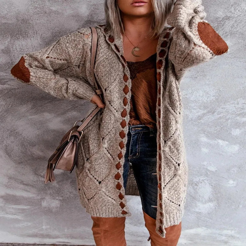 Neue Oberbekleidung Herbst Damen Kleidung Strickjacke Herbst Winter Strickjacke Pullover Frauen Lange Ärmeln Medium Länge Gestrickte Jacke