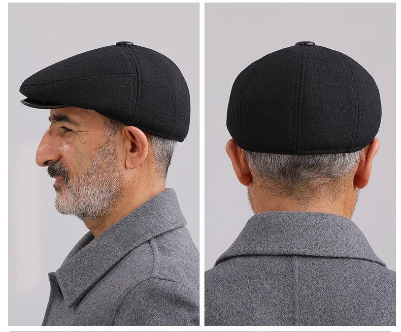 Hut für Männer Winter mittleren Alters ältere ältere Papa Mütze warmen Herbst Winter alten Opa Ente Zunge Hut Gehörschutz Hüte heiß