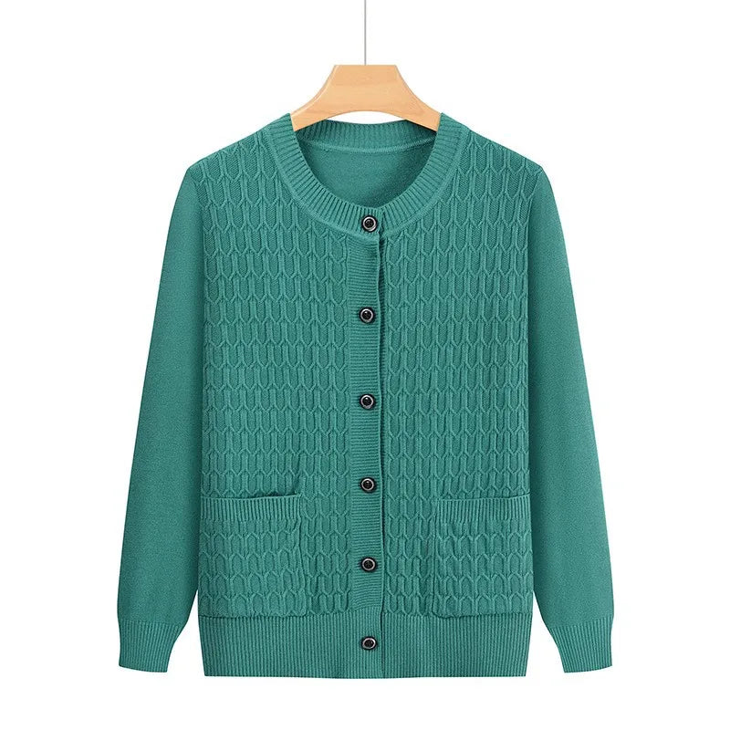 Mode Oma Gestrickte Strickjacke Herbst Winter Neue frauen Pullover Top Mittleren Alters Mutter Strickwaren Mantelatorioди Ljamentos자
