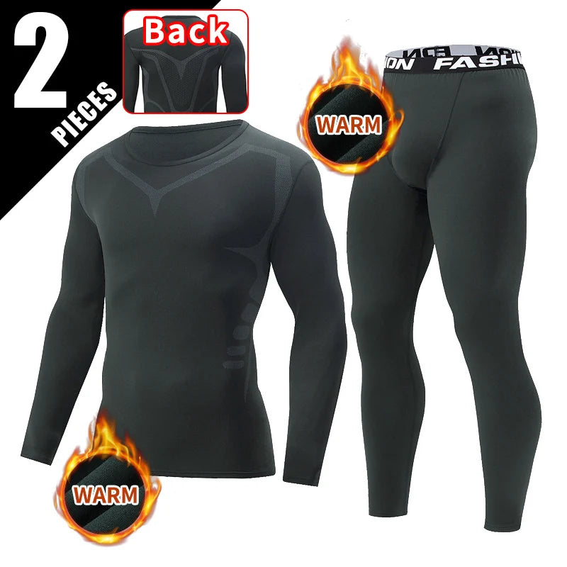 2/4-teiliges Herren-Unterwäscheset für Herbst/Winter, Schwarz, Langarm, für Jugendliche, Fitness, Laufen, Sportshirt, Lässige Stretchhose