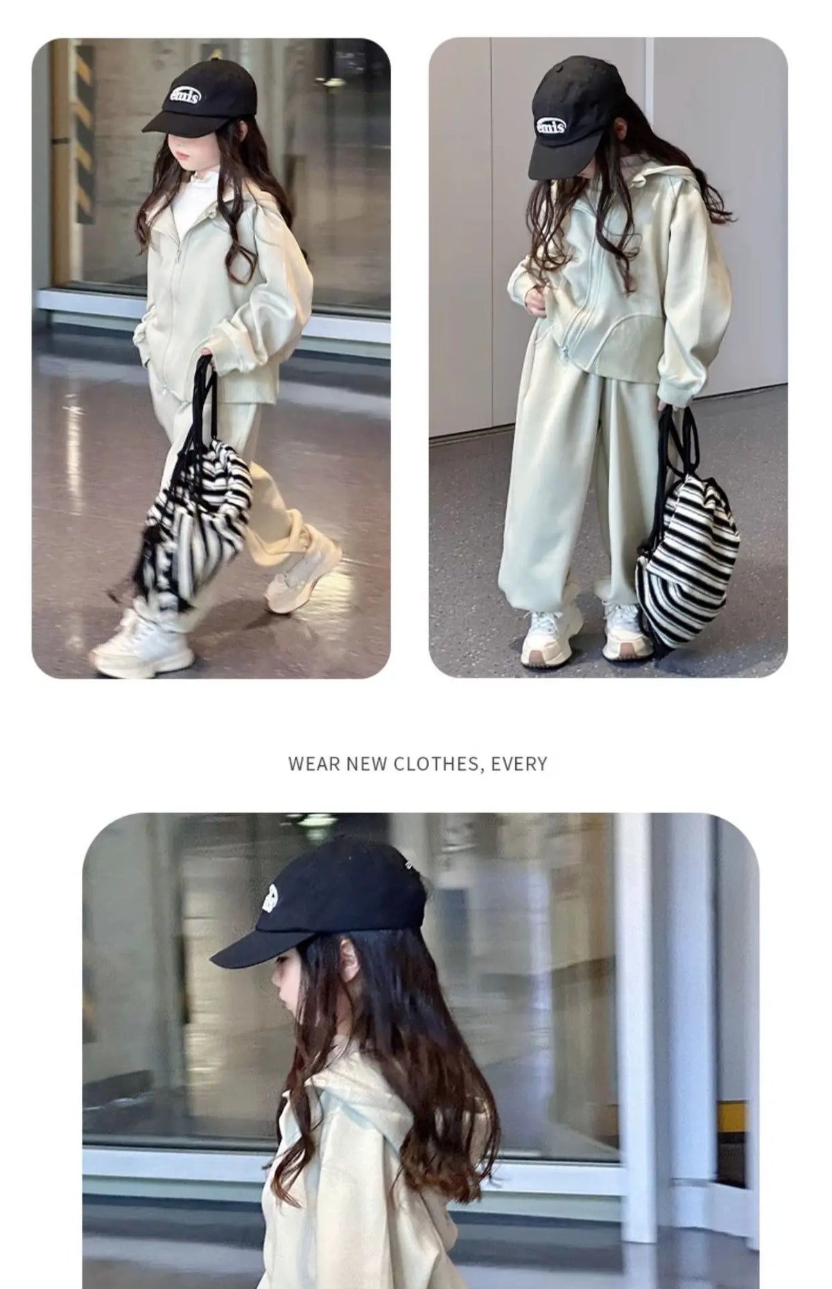 2026 Winter Herbst Teenager-Mädchen-Set: Lose Jacke mit Kapuze + Trainingsanzug mit weiten Hosen, Kinderkleidung, Outfit für Kinder 4 8 10 12 Jahre