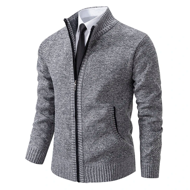 Herbst Und Winter New Jersey männer Casual Sport Mantel Einfarbig Stehkragen Wullover Greifen Fleece Warm Zipper Strickjacke