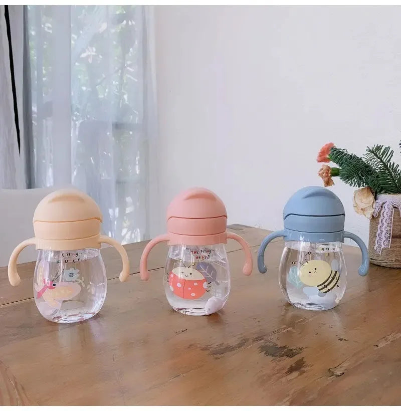 Baby Water Cup Straw Cute Anti-Choke Kindergarten Kids Water Cup with Gravity Ball Duckbill Cup Infant Drinking Cup