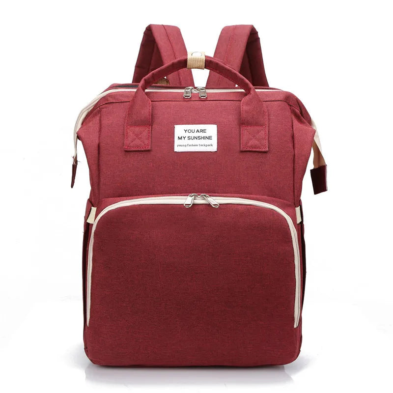 Modische Faltbare Babywiege Mutter-Kind-Tasche Große Kapazität Handtasche Flaschen- und Windelrucksack Mutter- und Mama-Tasche