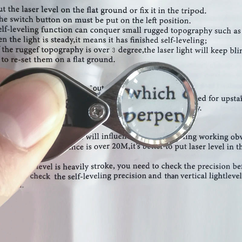 10-30x Pocket Magnifier Magnifying Glass Jewelry Loupe Foldable Diamond Lupa Triplet Jewelers Eye Glass Tool Reading Magnifier