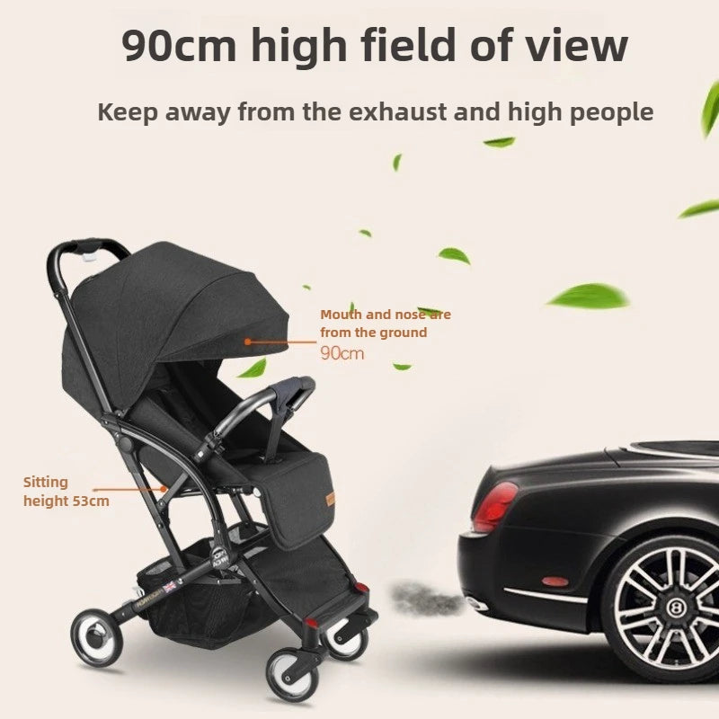 Kinderwagen für Neugeborene, leicht, faltbar, abnehmbar, sitzend und liegend, High-View-Baby-Doppelkinderwagen