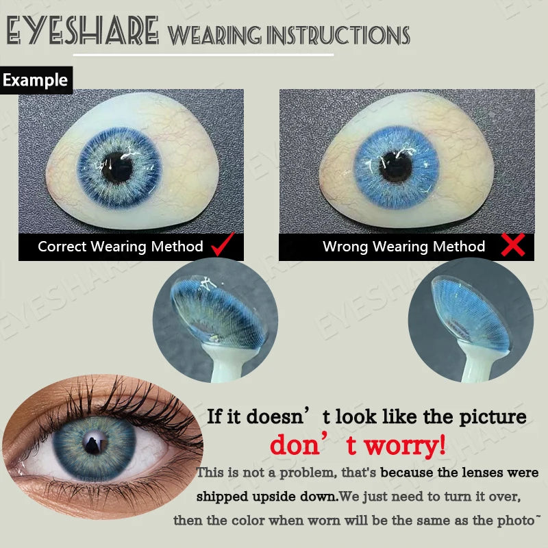 EYESHARE Beliebte farbige Kontaktlinse für Augen, schwarze Linse, Augenmode, braune Schönheit, farbige Schüler, graues Kontakt-blaues Augen-Make-up