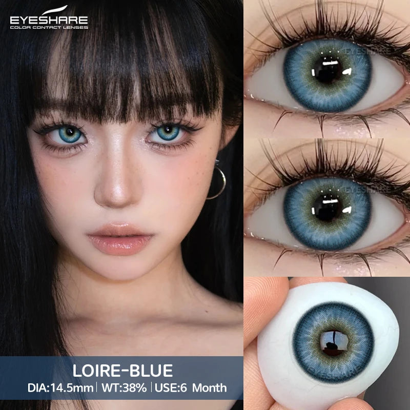 EYESHARE Beliebte farbige Kontaktlinse für Augen, schwarze Linse, Augenmode, braune Schönheit, farbige Schüler, graues Kontakt-blaues Augen-Make-up