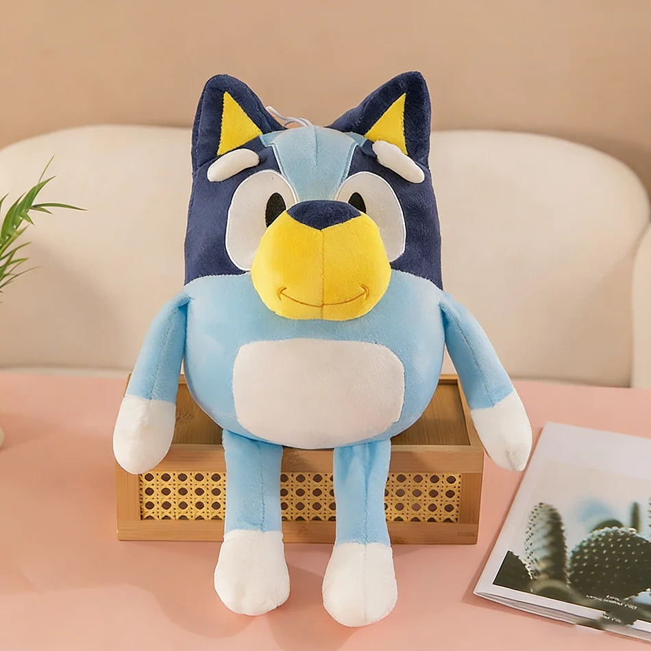 35CM BESTSELLER Bluey Hund Bingo Familie Plüschtier Cartoon Hund Weiche Stofftierpuppen Geburtstags- und Weihnachtsgeschenke Familie Blue-Y Bingo