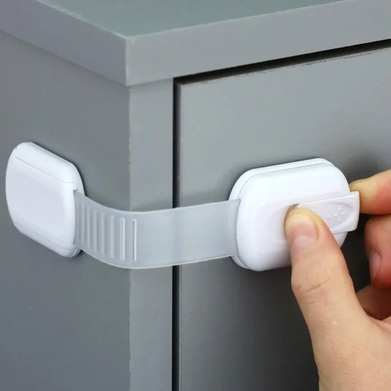 Baby Safety Lock, Drawer Child Proof Latch, Cabinet Locks, Self-Adhesive Cabinet, Drawer and Door Straps, Baby Proof Straps