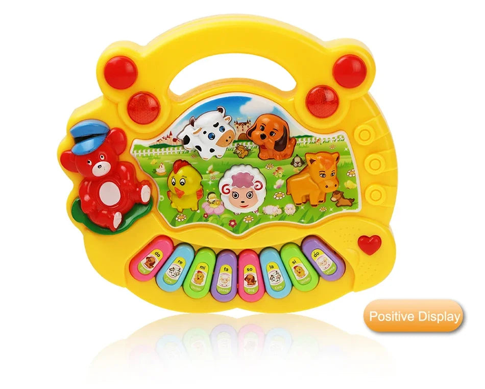 Kinder Cartoon Klavier Tastatur Spiel mit Tier Sounds Blinklicht Musik Baby Instrument Musik Spielzeug Pädagogisches Spielzeug Kinder Geschenke