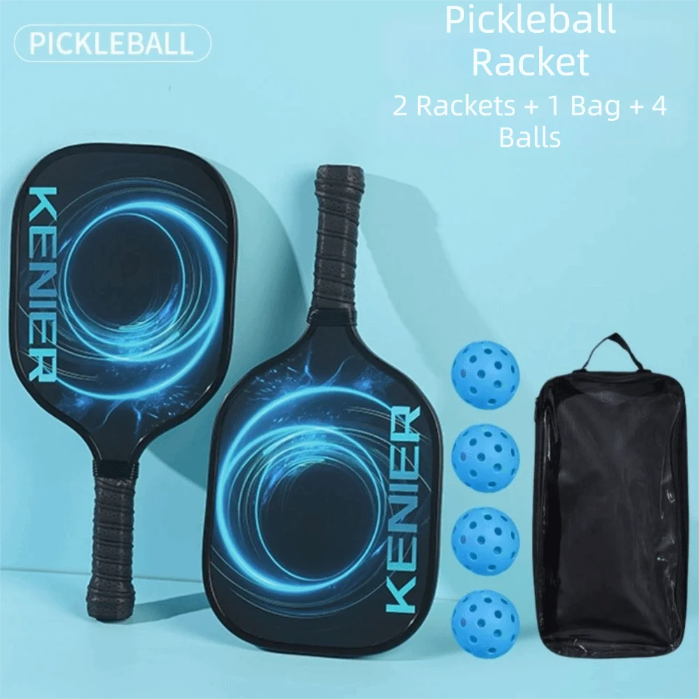 Stoßfestes Pickleball-Paddel-Set, rutschfester Griff, hochelastisches Schläger-Set mit 2 Schlägern und 4 Pickleballs