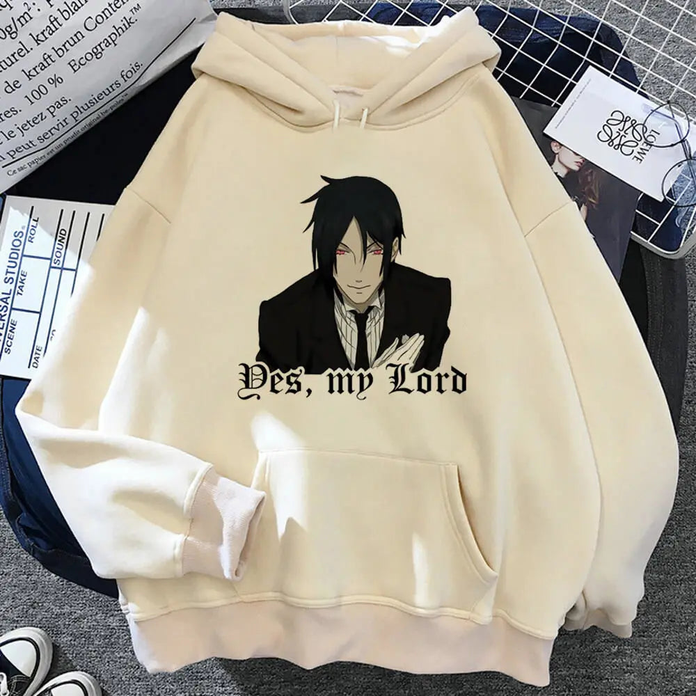 Black Butler Hoodie Kawaii Anime Pullover gemusterte Kleidung für Teenager elegante weibliche Sweatshirts Trainingsanzüge gemusterter Designer