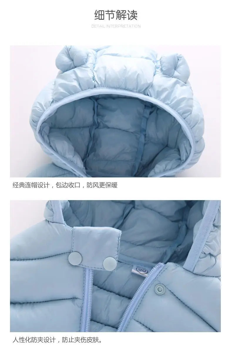 Neue Baby Jungen Mädchen Warme Daunenweste Herbst Winter Baumwolle Weste Mit Ohren Kinder Oberbekleidung Kinder Kleidung Kapuzenjacke Westen