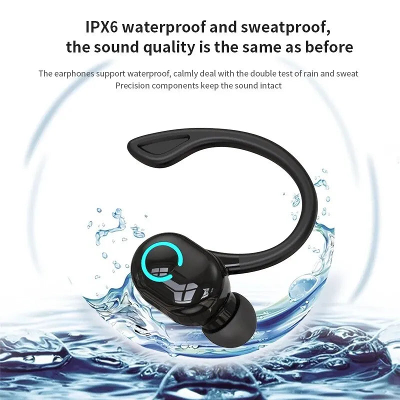 Bluetooth 5.2 Wireless Headset Einzelne Ohrbügel Ohrstöpsel Ultra Lange Akkulaufzeit Business Kopfhörer Handy Kopfhörer Ohrhörer