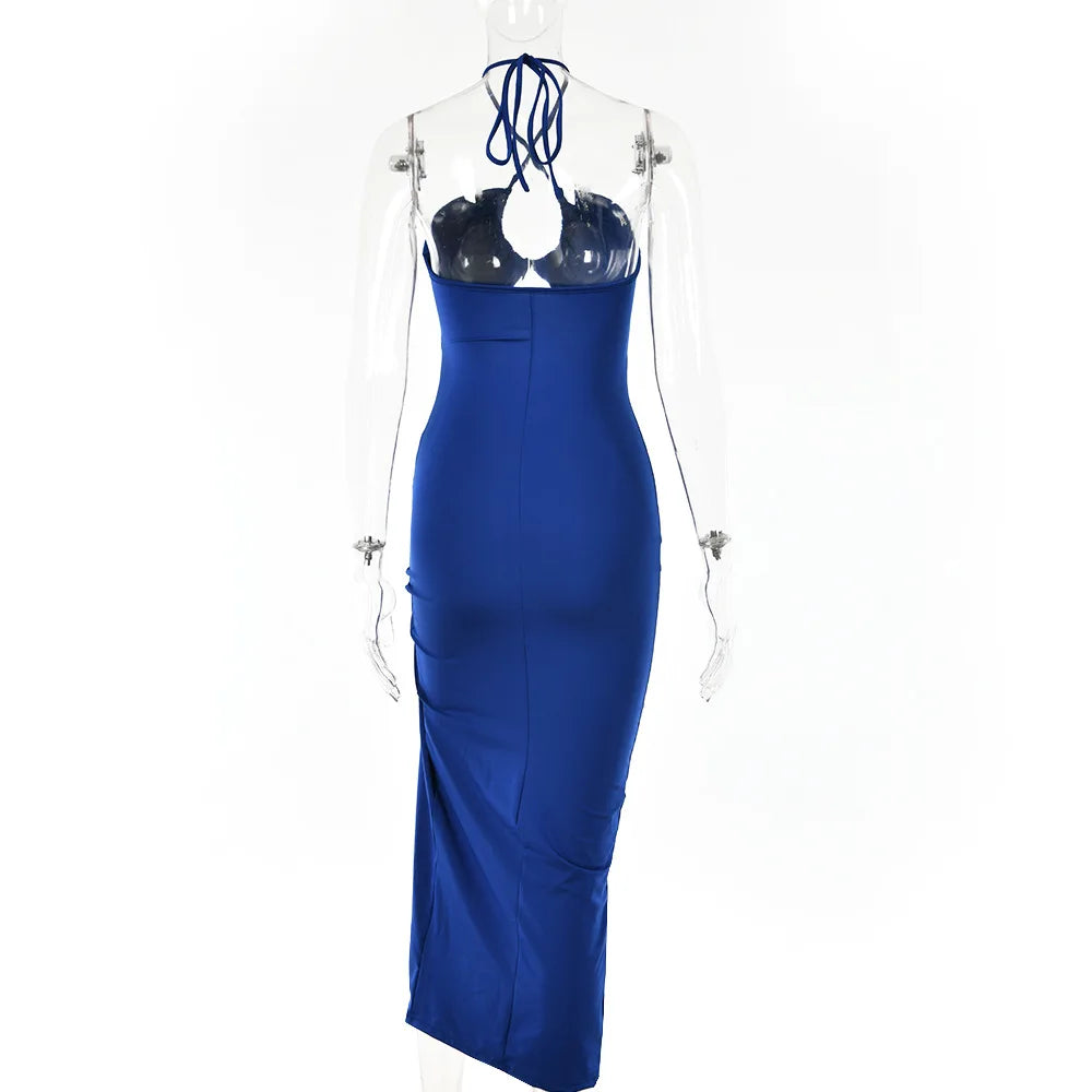 Ärmellose Sexy Weibliche Midi Backless Kleider Schlank Nacht Club Party frauen Kleid Bodycon Vestidos Elegantes Para Mujer