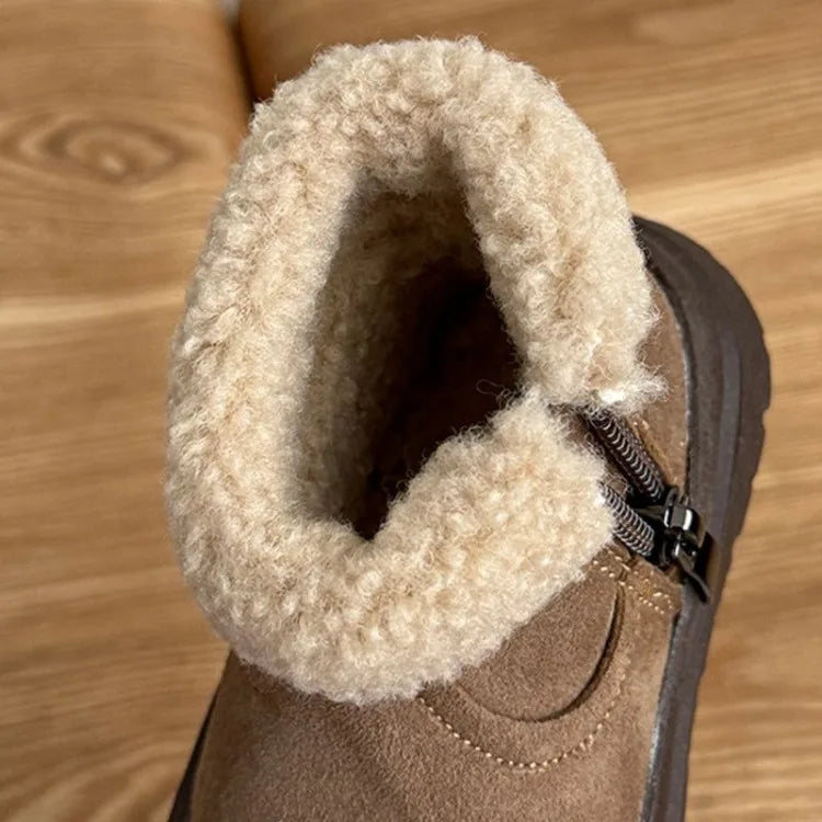 Kinder-Schneestiefel aus weichem Leder für Babys und Kleinkinder, warme, mit Fleece gefütterte Winter-Outdoor-Schuhe, Kleinkind-Stiefel für kleine Kinder