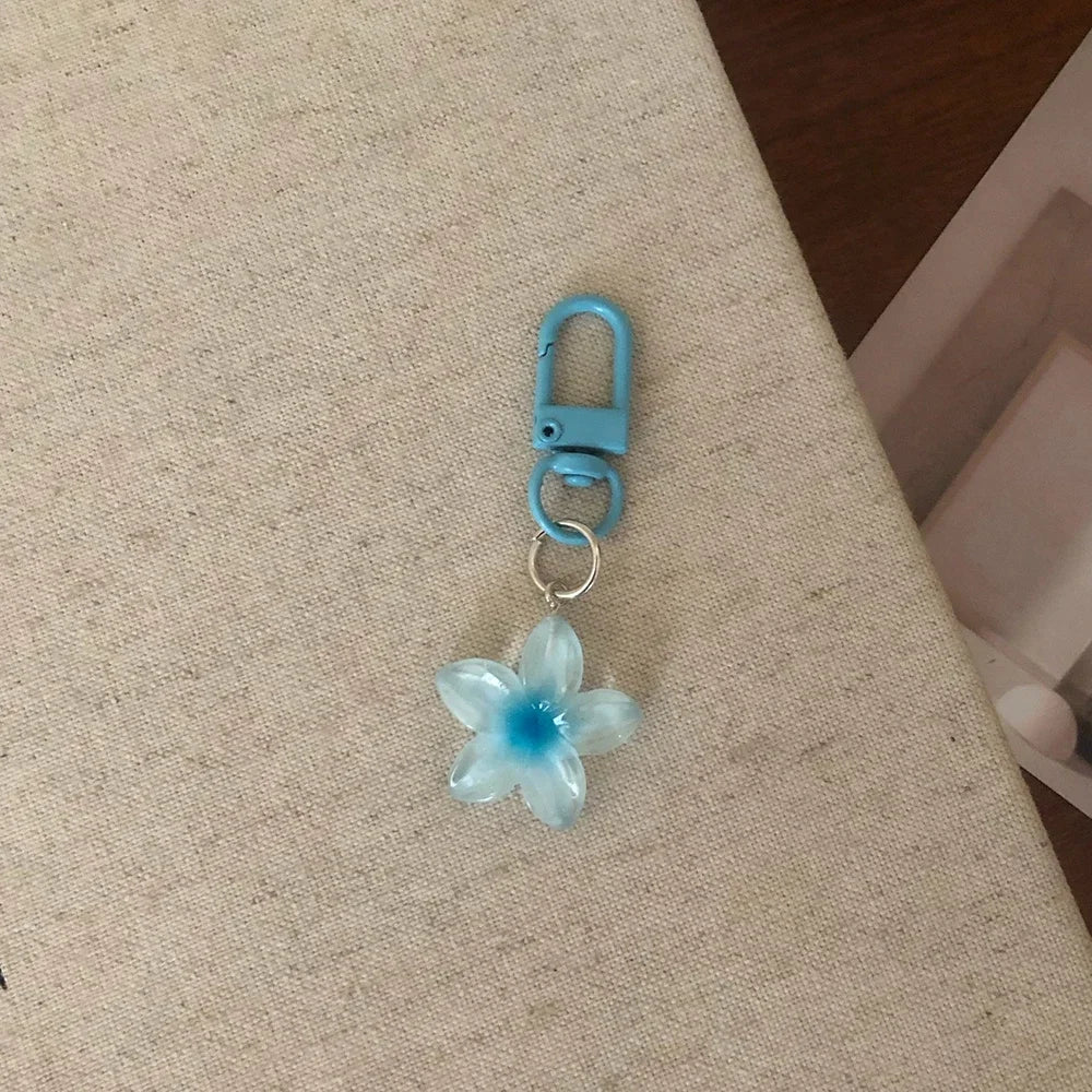 Transparenter Y2K-Schlüsselanhänger mit Blumenmuster, niedlicher ästhetischer Mehrzweck-Schlüsselhalter, Tasche, Kopfhörerhülle, Charm-Zubehör für Frauen und Mädchen