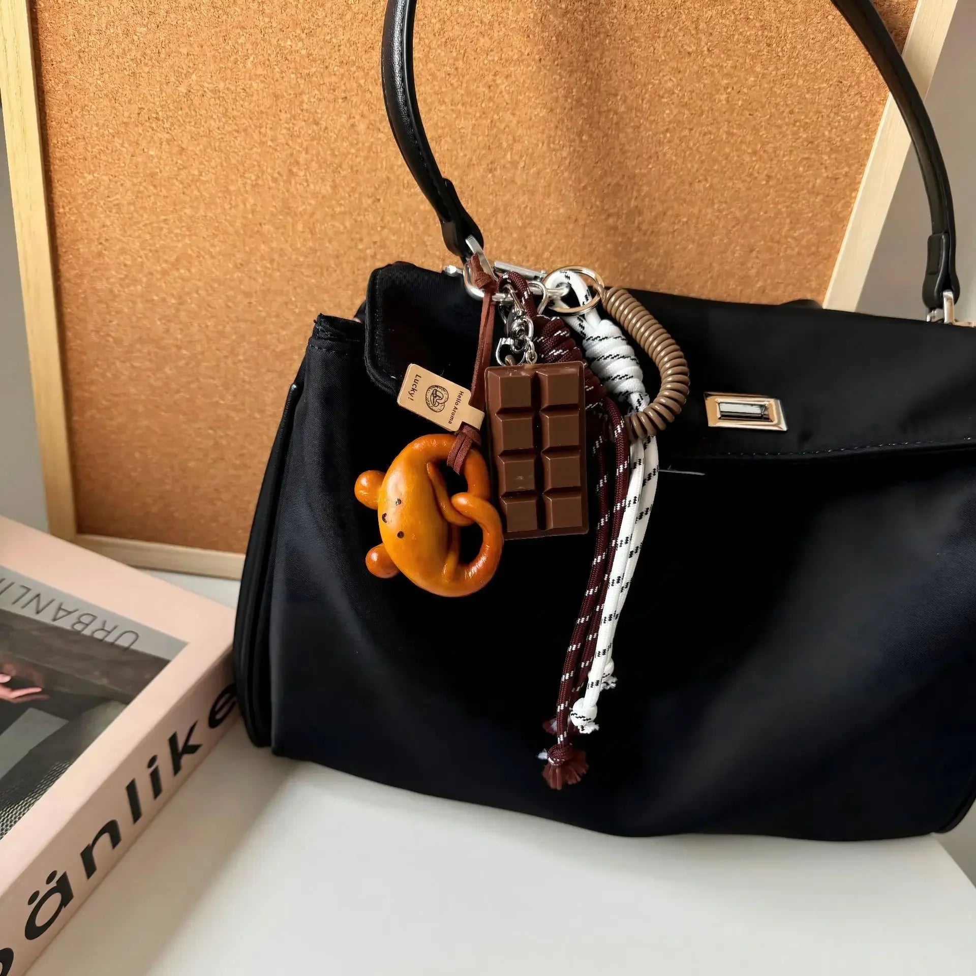 Luxus Taschenanhänger DIY Vielseitiges Geflechtseil Y2k Seil Geldbörsenanhänger Trendige Taschenanhänger Niedlicher Schlüsselanhänger Ästhetisches hängendes Ornament