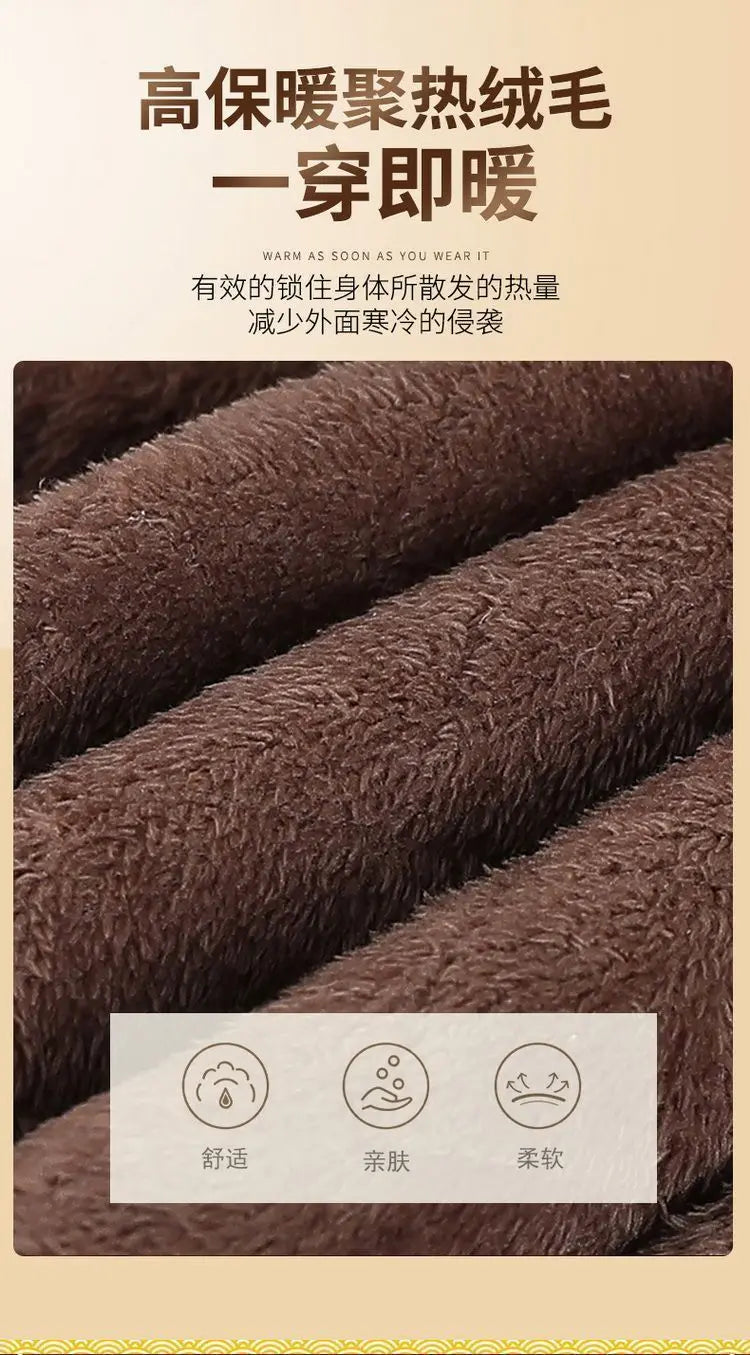 Damenmantel im chinesischen Stil mit Blumenmuster, gefüttert mit Fleece, aus Baumwolle, dicker Wintermantel, Tang-Anzugjacke für ältere Damen, Mütter und Großmütter.