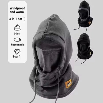 Winter-Wärmemütze mit Maske und Nackenwärmer 3-in-1 Winddichte Sturmhaube für Männer und Frauen Maskierte Mütze für Radfahren und Kälteschutz