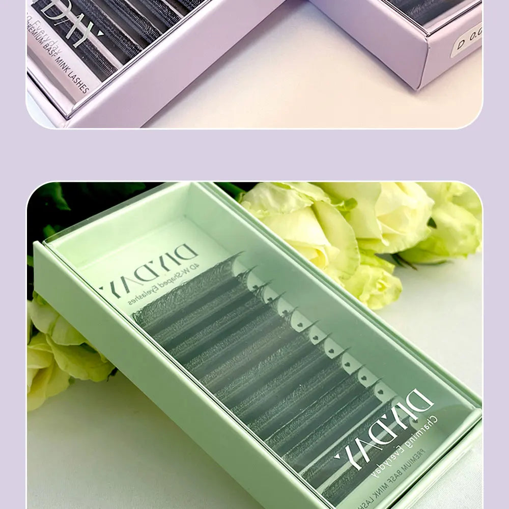DIYDAY W-Form Wimpernverlängerung 3D 4D 5D 6D 7D 8D W Wimpern Natürliche weiche vorgefertigte Fächerblüteffekt-Augenwimpern für Schönheits-Make-up