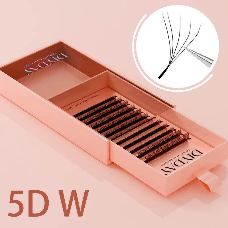 DIYDAY W-Form Wimpernverlängerung 3D 4D 5D 6D 7D 8D W Wimpern Natürliche weiche vorgefertigte Fächerblüteffekt-Augenwimpern für Schönheits-Make-up