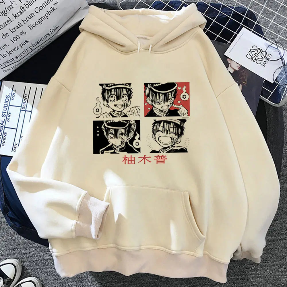 Toilettengebundener Hanako-Kun-Hoodie im modernen Stil, jugendliche Kleidung für Teenager, Athleisure-Manga-Hoodie, trendige Winter-Freizeitkleidung