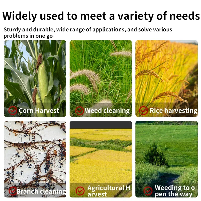 Manuelle Grassichel – Riss-Unkrautwerkzeug für Straßen, landwirtschaftliche Sichel mit langem Griff zum Grasschneiden und Gartenarbeit