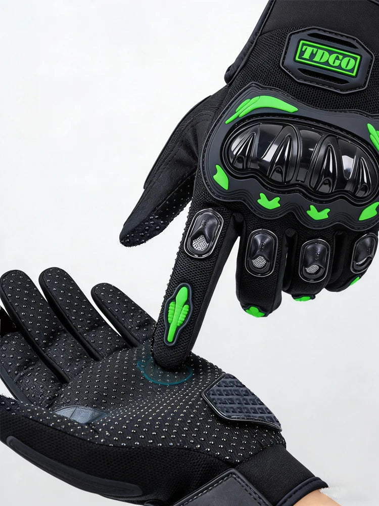 Sommer Motorrad Atmungsaktive Vollfinger Handschuhe Leder Schutzausrüstung Dirt Bike Sport Racing Reithandschuhe