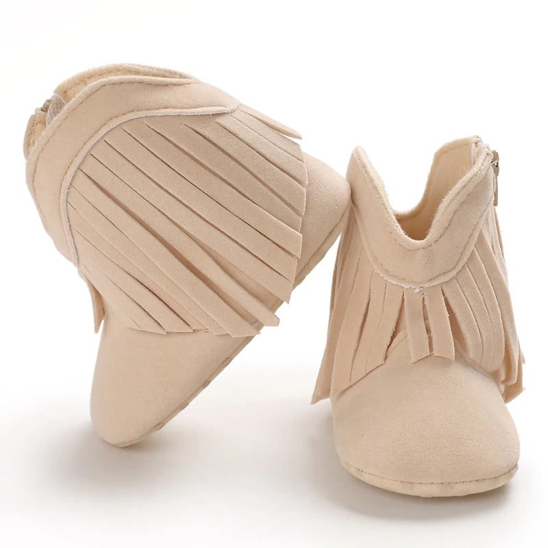 Winterstiefel für Babys, Jungen und Mädchen, 0–12 Monate, Western-Denim, Lauflernschuhe, warm, lässig, modisch