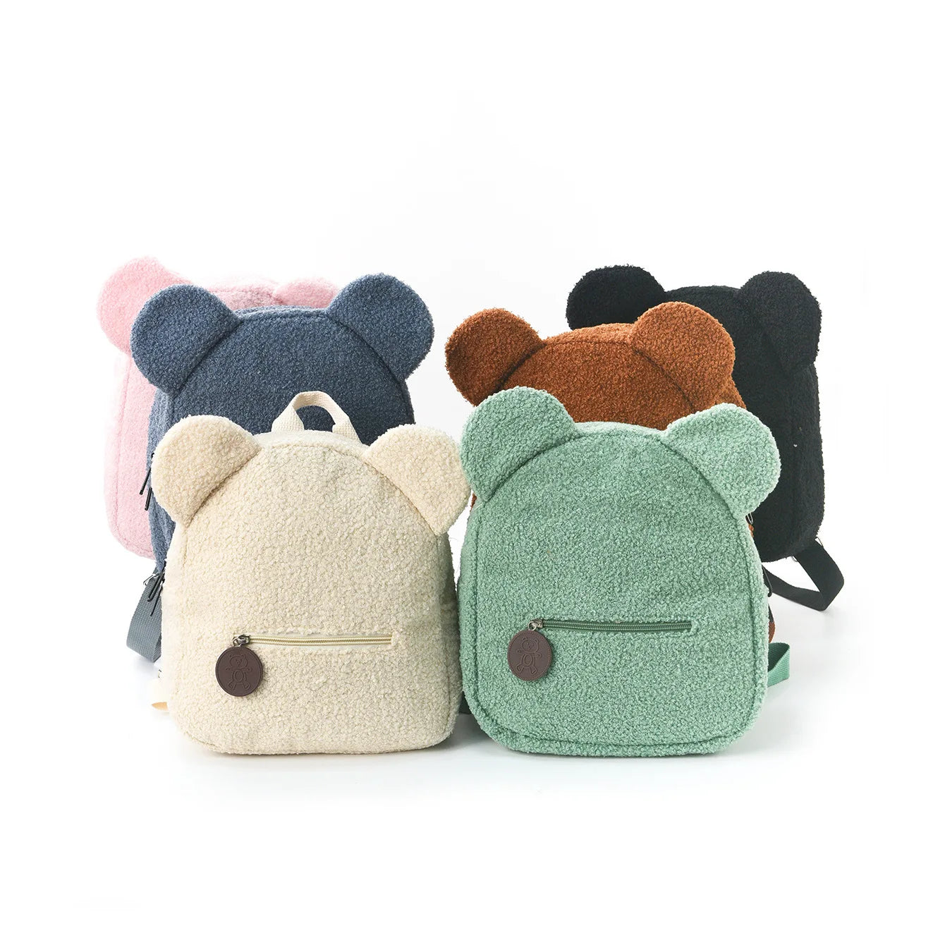 Niedlicher Fleece-Rucksack mit Bärenohren für Mädchen, 1 Stück warmer kleiner Tagesrucksack aus Lammwolle, lässiger Kinder-Schulranzen-Rucksack für Reisen, Einkaufen