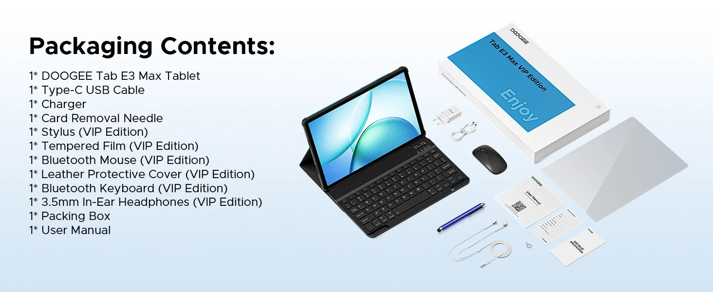 DOOGEE Tablet-PC 2-in-1 Tab E3 Max Gmini AI 14-Zoll-Bildschirm 2.2K Akku mAh Android 16 48GB (8 + 40) 256 GB Helio G100 AI Tablet