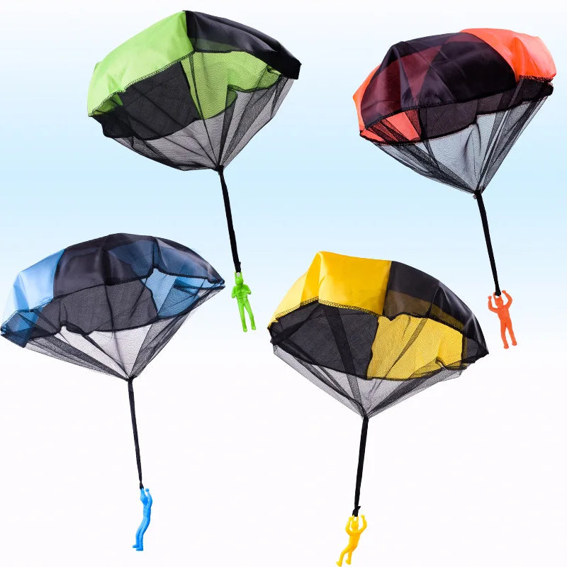 1 Stück Handwurf-Fallschirm, Lustiges Outdoor-Spielzeug, Geschenkspielzeug, Fallschirmsport mit Mini-Soldatenfiguren