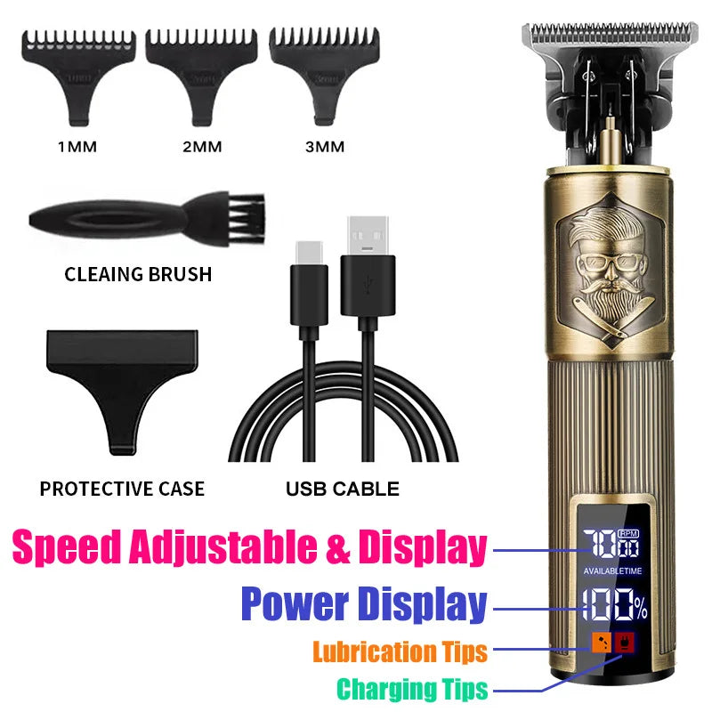 Carving T9 Vintage Professionelle Elektrische Haar Schneiden Maschine USB Aufladbare Tragbare Rasierer Trimmer Für Bart Pflege Beste Geschenk