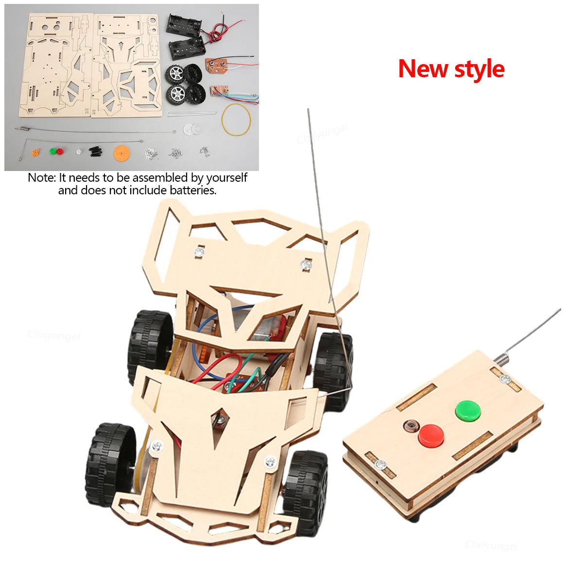 DIY Holz Fernbedienung Auto Holz Allradantrieb Racing Montage Wissenschaft Experiment Kits KINDER STEM Lernspielzeug